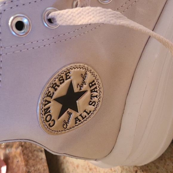 NEW Converse Allstar Chuck Taylor 6.5 Tan High Top Wedges - Picture 2 of 14